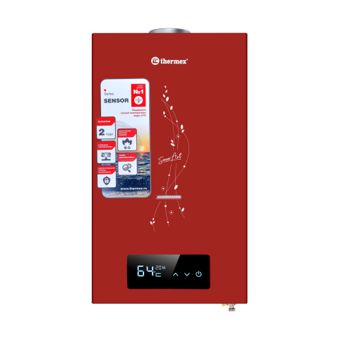 Газовая колонка THERMEX Sensor Art S 20 MD Red от сети 220В