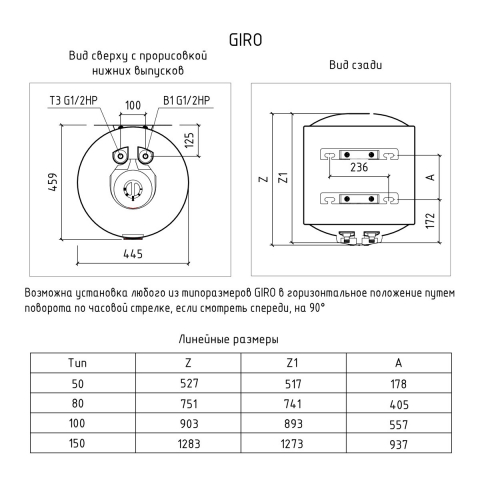Водонагреватель круглый THERMEX Giro 50