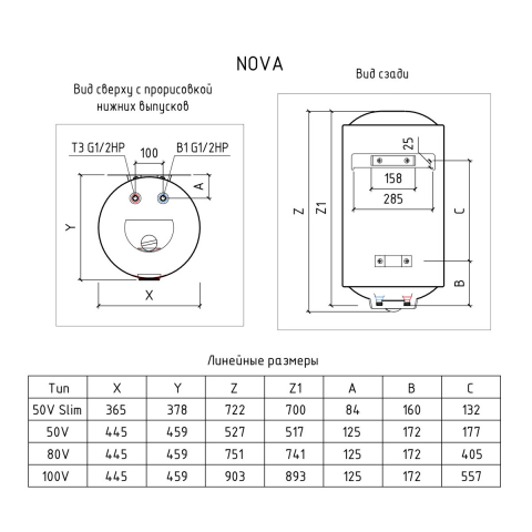 Водонагреватель круглый THERMEX Nova 80 V вертикальный