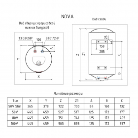 Водонагреватель круглый THERMEX Nova 80 V вертикальный